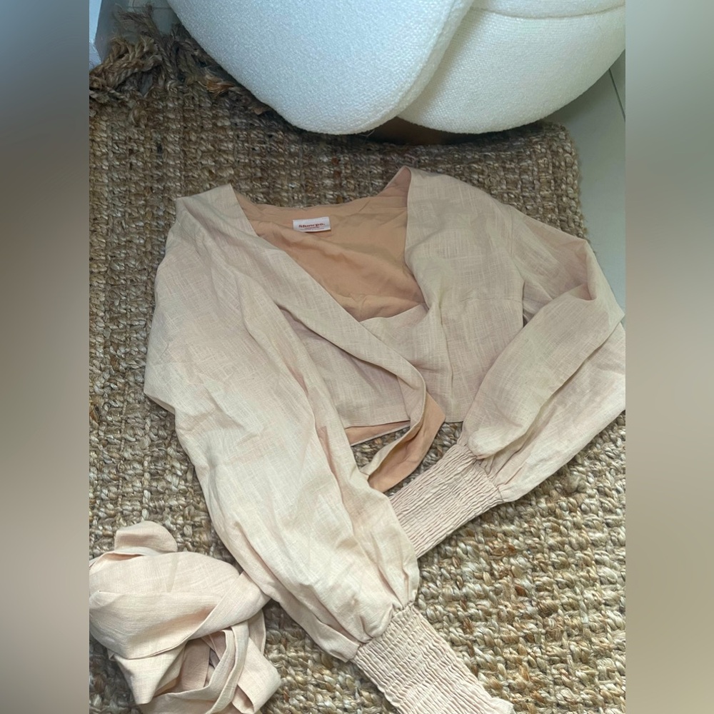 Showpo Blush Pink Wrap Top
